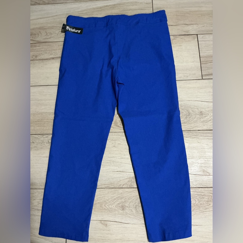 PETALURA Women's Vibrant Blue Straight Leg Pants - Picture 10 of 13